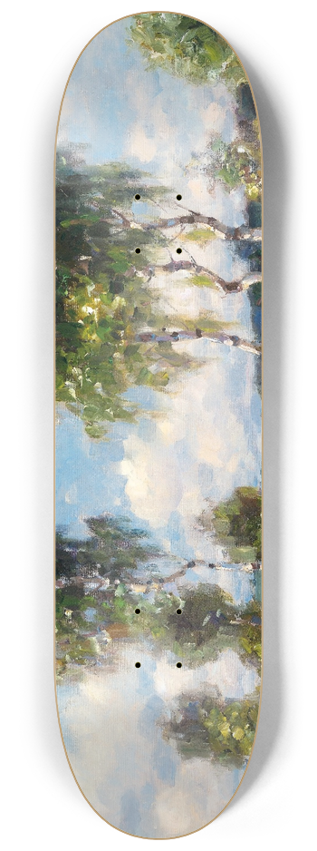 Alexander Koester - Birches in a heath landscape, Viktring (Carinthia) 8.25 inch art skate deck