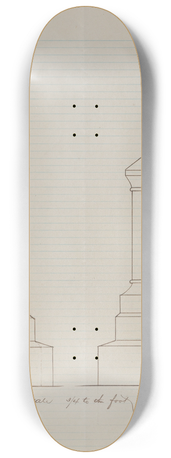 Alexander Maxwell - Grave Monument Design (Two elevations) 8.25 inch art skate deck