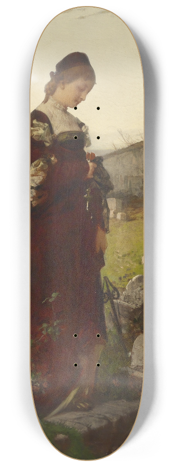 Alexander von Liezen-Mayer - Mdchen auf einem Friedhof 8.25 inch art skate deck