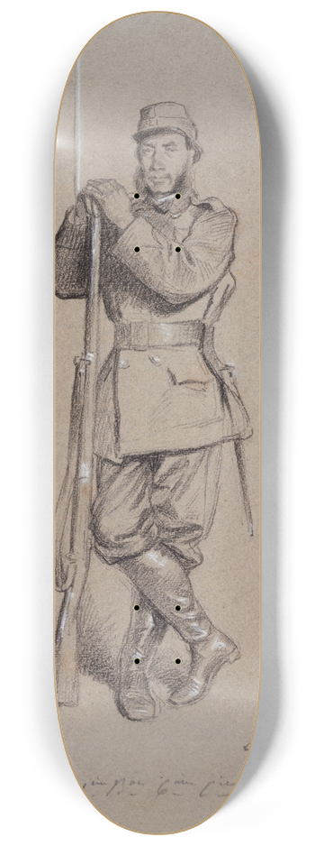 Alexandre Bida - Portrait d Emile Templier pendant le sige de Paris. 8.25 inch art skate deck