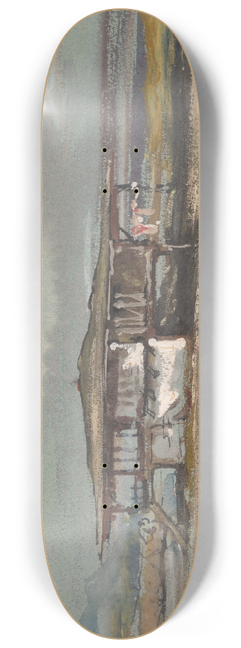 Alexandre-Gabriel Decamps - A House in Turkey 8.25 inch art skate deck