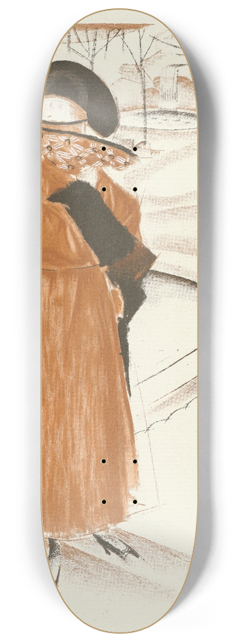 Alexandre Jacovleff - LHeure du rendez-vous ; Manteau daprs-midi, de Paul Poiret 8.25 inch art skate deck