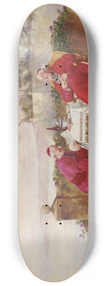 Alfred-Charles Weber - Teatime On The Balcony 8.25 inch art skate deck