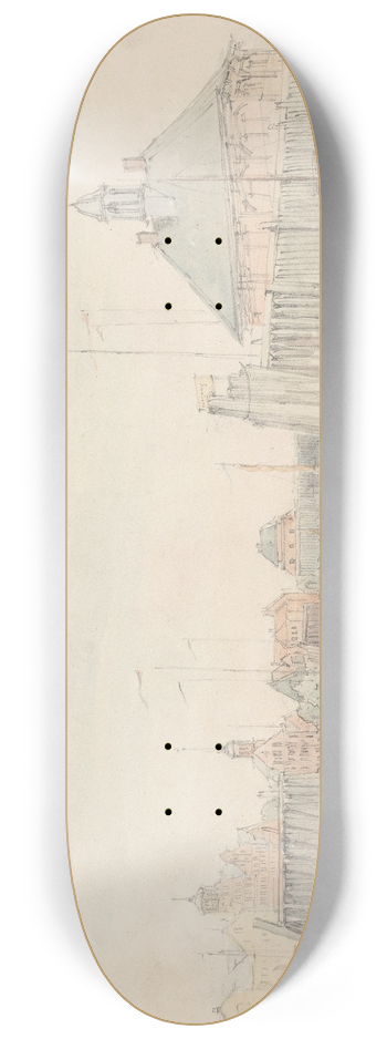 Alfred Gomersal Vickers - Harbour, Hamburg from the Elbe 8.25 inch art skate deck