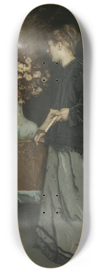 Alfred Stevens - Autumn Flowers 8.25 inch art skate deck