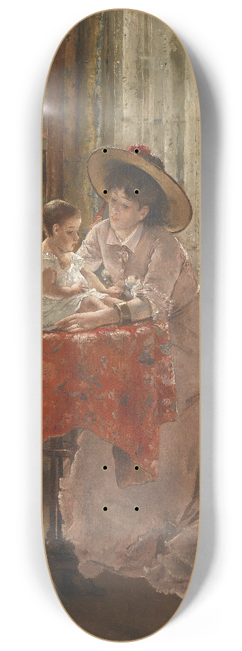 Alfred Stevens - Die glckliche Mutter 8.25 inch art skate deck