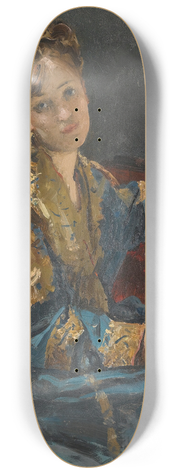 Alfred Stevens - La Dame En Bleu 8.25 inch art skate deck