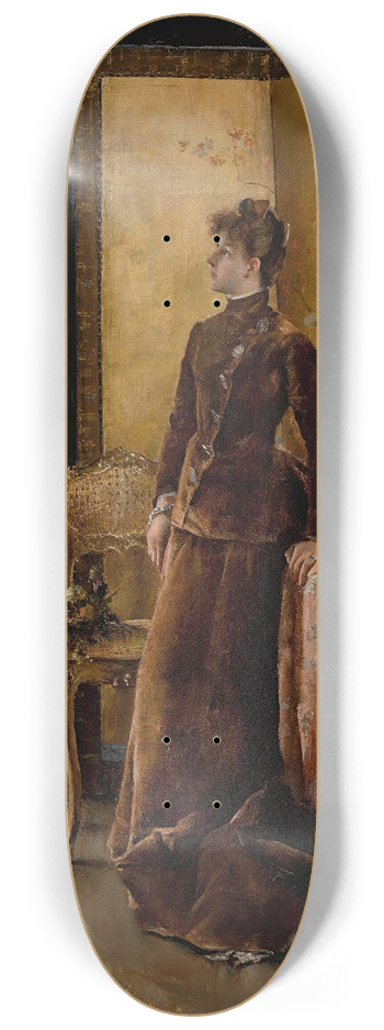 Alfred Stevens - La Neige 8.25 inch art skate deck