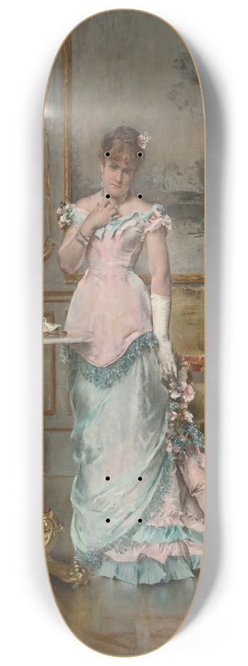 Alfred Stevens - Lattente (Avant Le Bal) 8.25 inch art skate deck