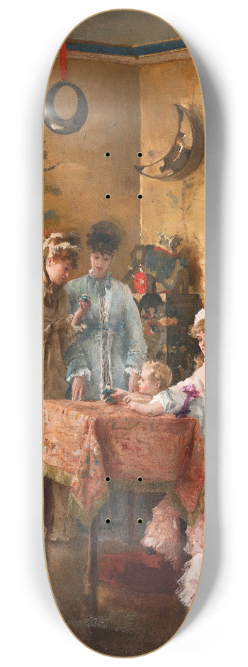 Alfred Stevens - Les Visiteuses 8.25 inch art skate deck