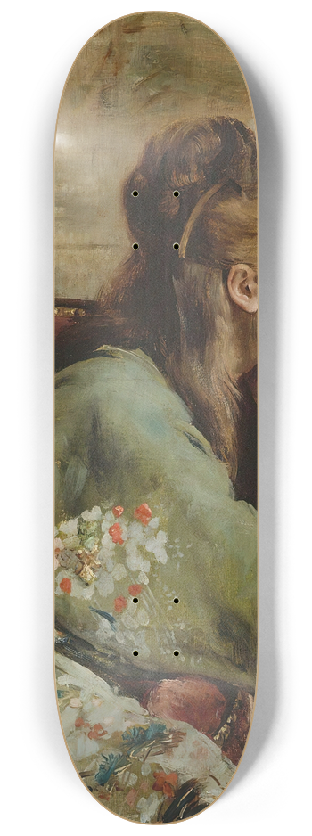 Alfred Stevens - Meditation 8.25 inch art skate deck