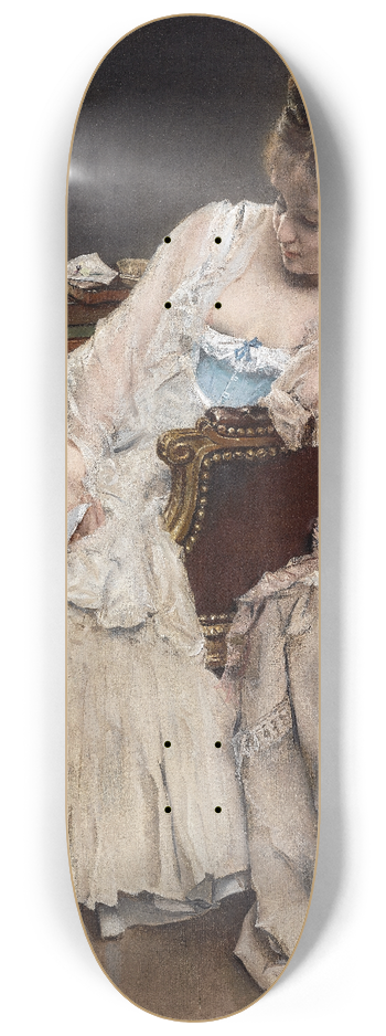 Alfred Stevens - Memories And Regrets 8.25 inch art skate deck