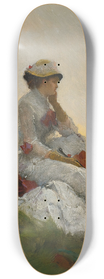 Alfred Stevens - Pensive 8.25 inch art skate deck