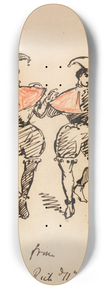 Alfred Thompson - Costume Design for two Morris Dancers 8.25 inch art skate deck
