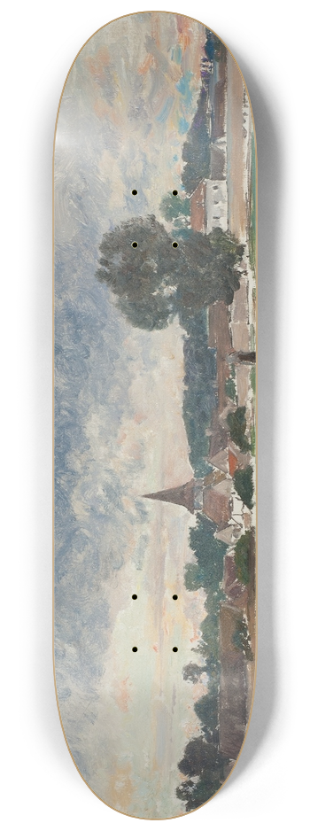 Alfred Wahlberg - A Country Church. Study 8.25 inch art skate deck
