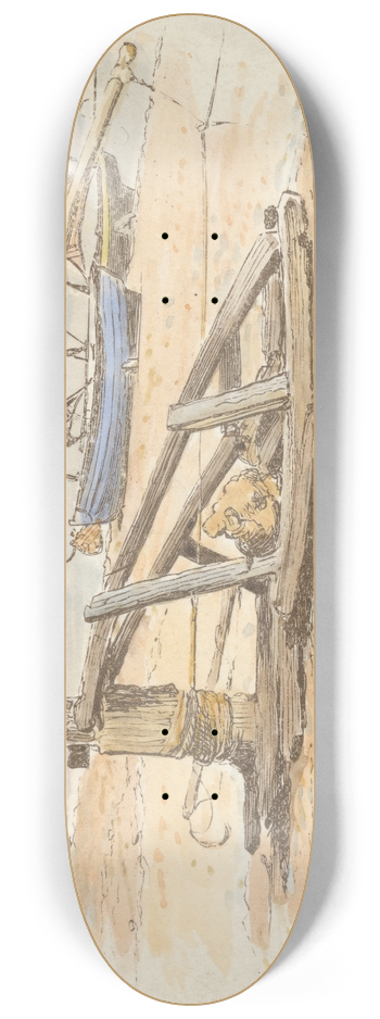 Alfred W. Cooper - By the Sea (tail piece) 8.25 inch art skate deck