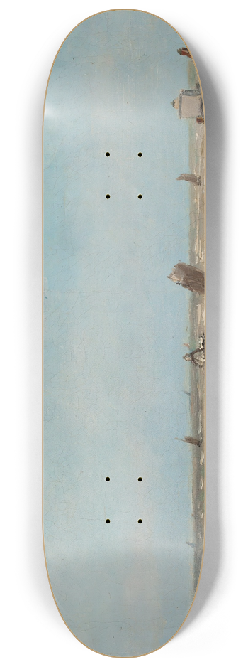 Alfred William Finch - A Belgian harbour 8.25 inch art skate deck