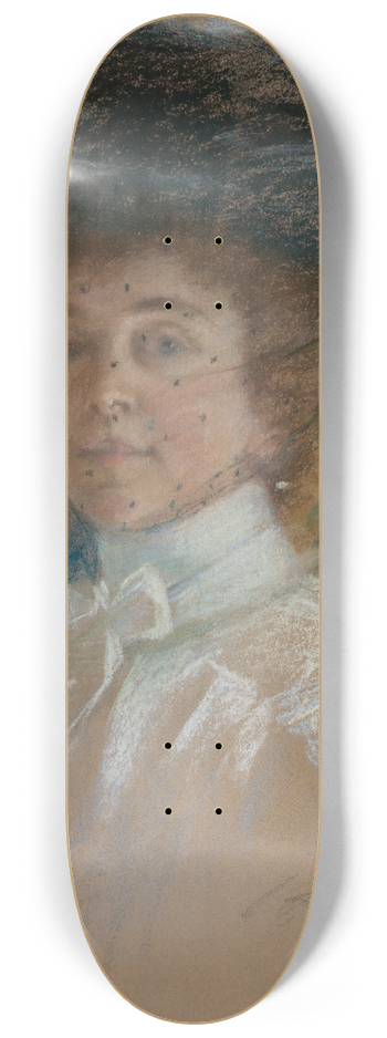 Alice Pike Barney - Self Portrait with Hat and Veil 8.25 inch art skate deck