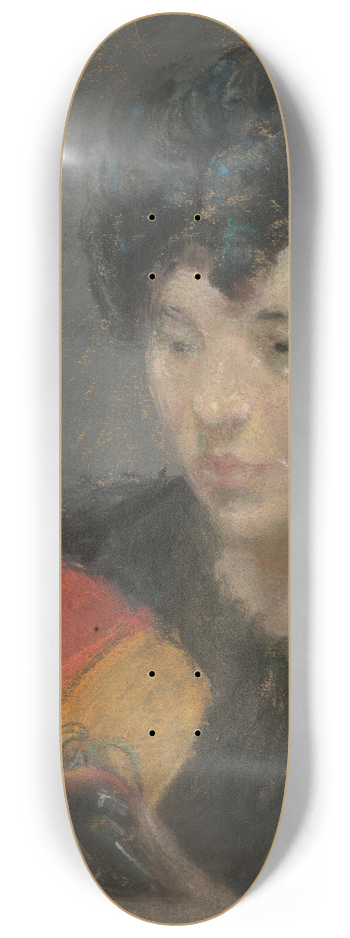 Alice Pike Barney - Study with Fan 8.25 inch art skate deck