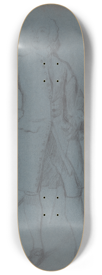 Allan Ramsay - Man Standing Holding a Staff in His Left Hand, Full Length 8.25 inch art skate deck