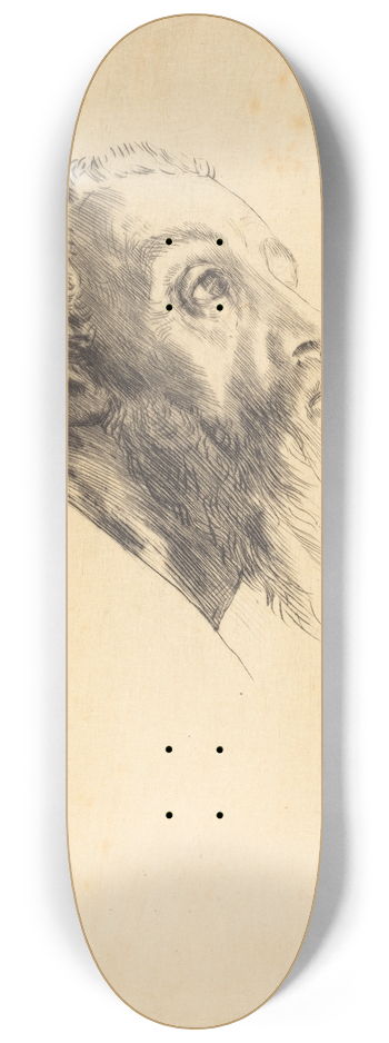 Alphonse Legros - Head of a Model (Tete de modele) 8.25 inch art skate deck