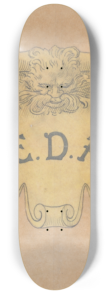 Alphonse Legros - Study for a bronze name plate for Edward D. Adams 8.25 inch art skate deck