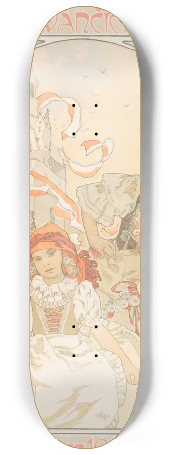 Alphonse Mucha - Krajinsk vstava v Ivancicch 8.25 inch art skate deck