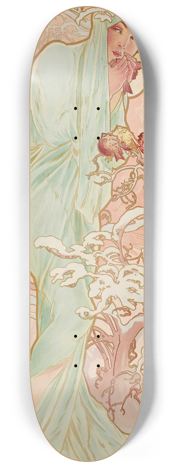 Alphonse Mucha - Les Saisons 1 8.25 inch art skate deck