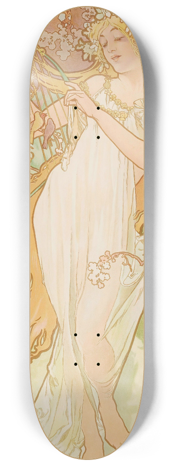Alphonse Mucha - Les Saisons 2 8.25 inch art skate deck