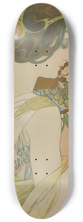 Alphonse Mucha - Primrose 8.25 inch art skate deck