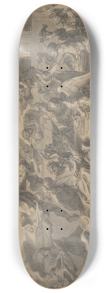 Franois-Alexandre Verdier - The Harpies Driven from the Table of King Phineus by Zetes and Calais 8.25 inch art skate deck
