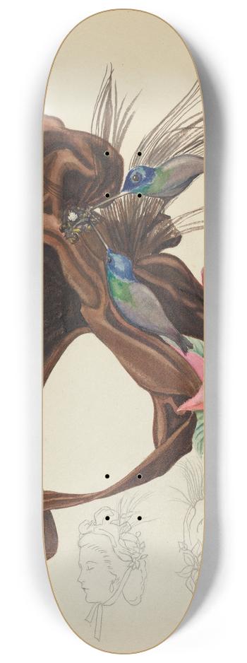 American 20th Century - Brown Velvet Cap 8.25 inch art skate deck