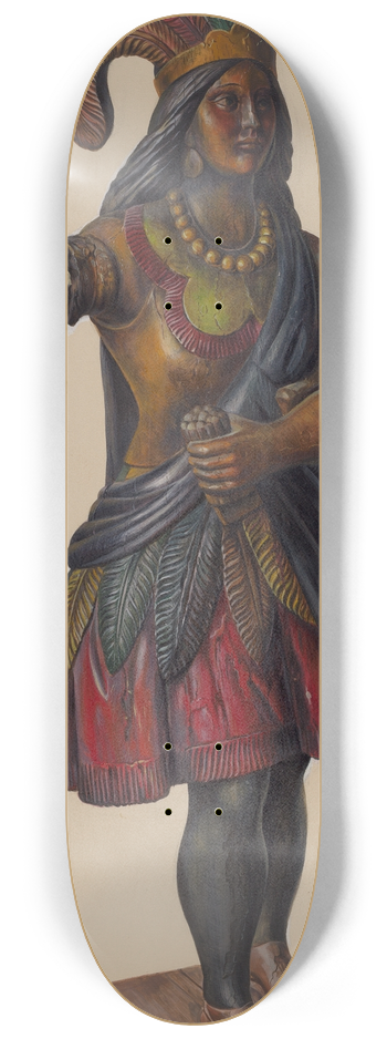 American 20th Century - Cigar Store Indian 8.25 inch art skate deck