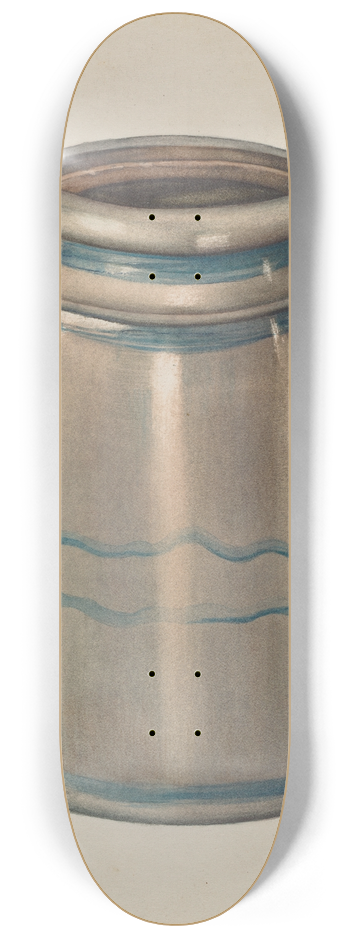 American 20th Century - Earthenware Jar 8.25 inch art skate deck
