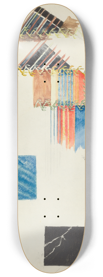 American 20th Century - Embroidery  Technique Demonstration 8.25 inch art skate deck