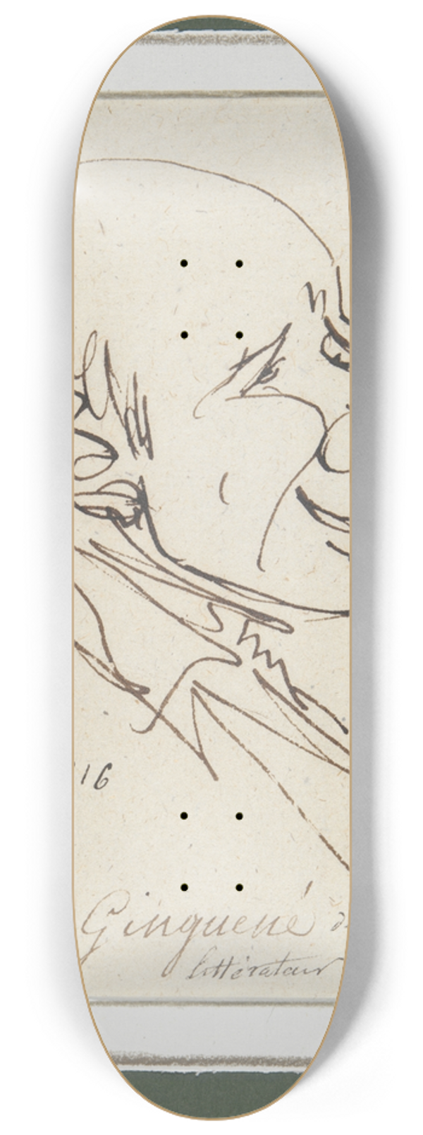 Franois-Andr Vincent - Caricature of Pierre-LouisGinguene 8.25 inch art skate deck