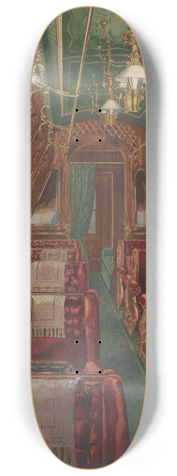 American 20th Century - Interior of Pullman Coach 1888 8.25 inch art skate deck