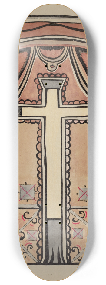 American 20th Century - Panel  Cross and Drapes 8.25 inch art skate deck