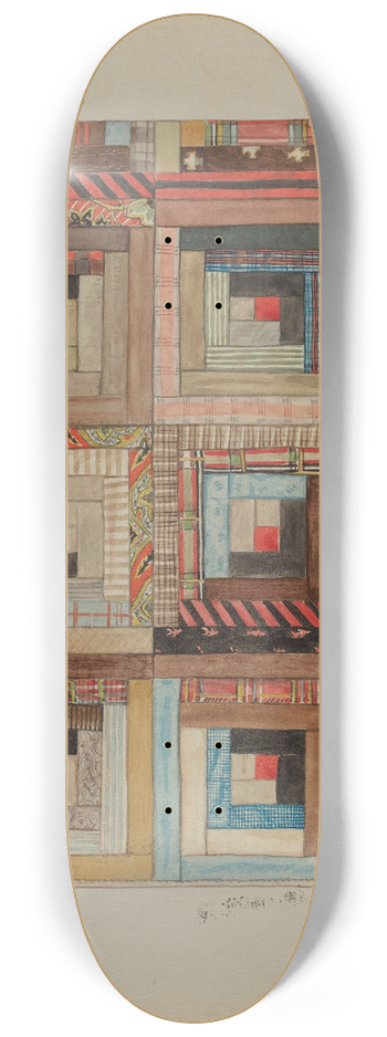 American 20th Century - Quilted Pieces  Squares 8.25 inch art skate deck
