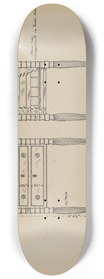 American 20th Century - Sewing and Work Table 8.25 inch art skate deck