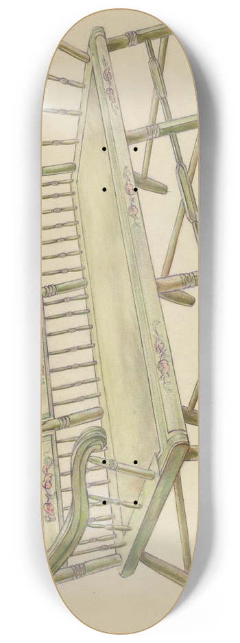 American 20th Century - Sheraton Painted Three-Back Settee 8.25 inch art skate deck