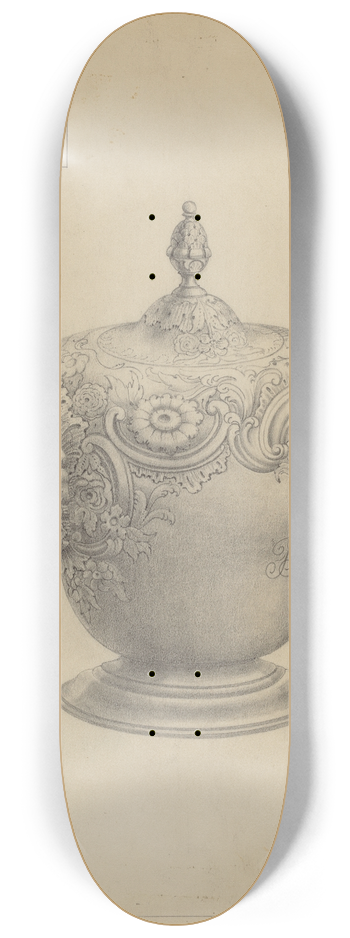 American 20th Century - Silver Teapot 8.25 inch art skate deck