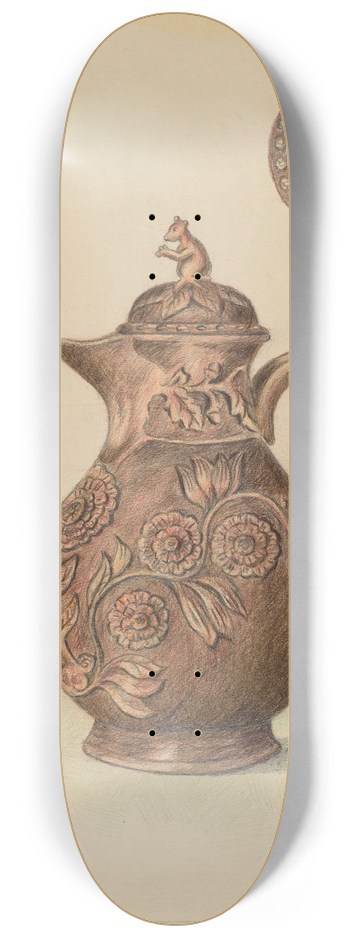 American 20th Century - Teapot 8.25 inch art skate deck
