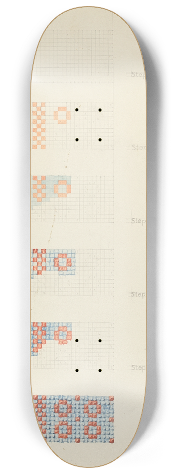 American 20th Century - Textile  Technique Demonstration 8.25 inch art skate deck