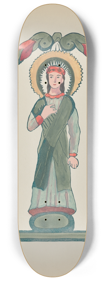 American 20th Century - Unpublished Print for Immaculate Conception 8.25 inch art skate deck