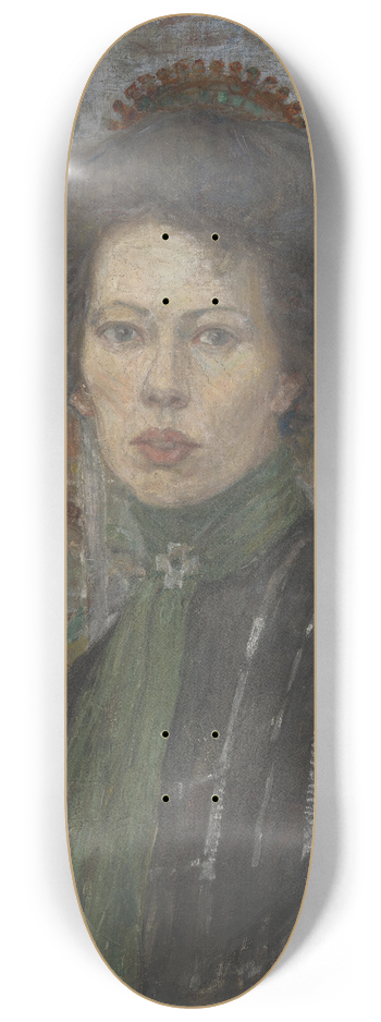 Anders Castus Svarstad - Portrait of the Swedish Painter Tora Holmstrm 8.25 inch art skate deck