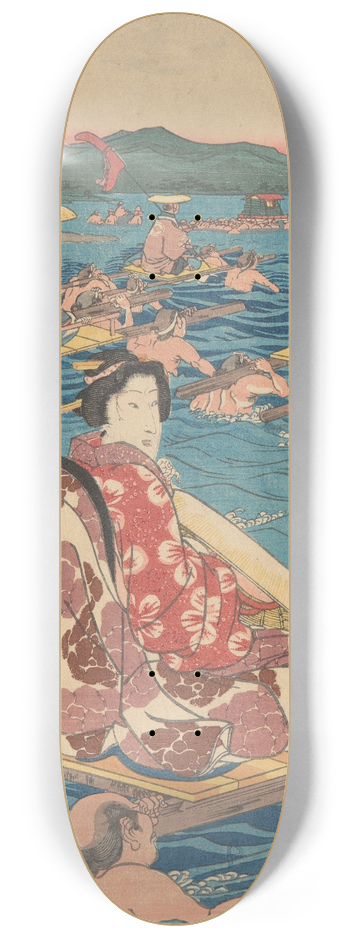 And Hiroshige - Fording a Broad River 8.25 inch art skate deck