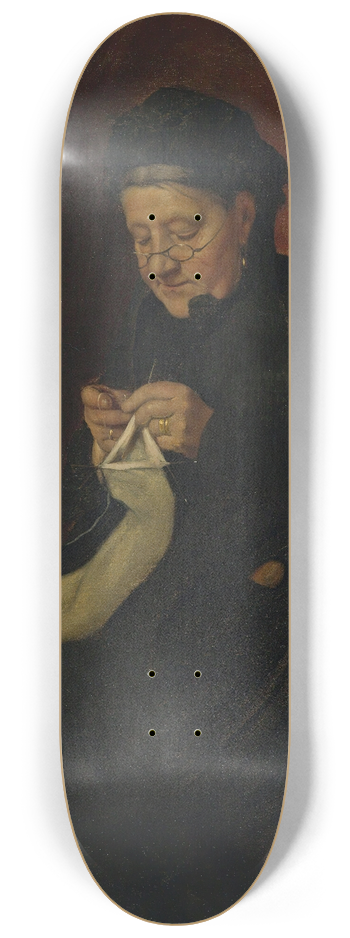 Franois Bonvin - Femme tricotant 8.25 inch art skate deck
