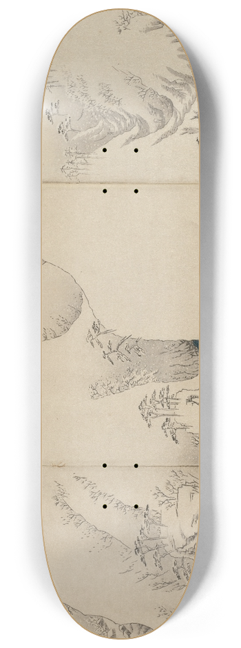 And Hiroshige - Mountain and River on the Kiso Road 8.25 inch art skate deck