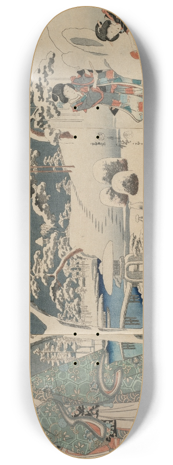And Hiroshige - The Snowy Garden 8.25 inch art skate deck